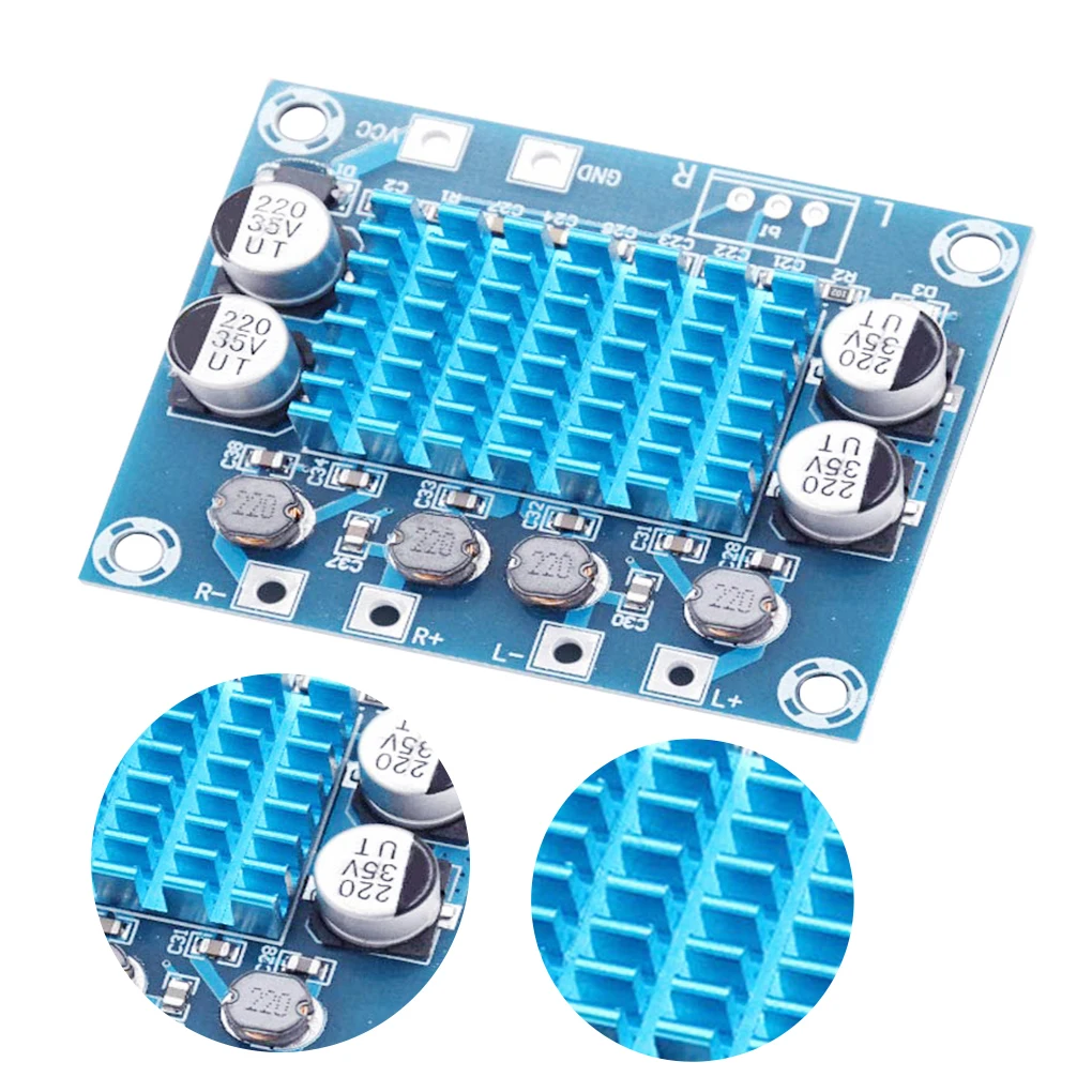 

Audio Power Amplifier Board Dual 30 W 2 Channels Digital Audio Power Amp Circuit Board Module