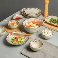 japanese wedding bowl plate set party flower ceramic dessert plate set salad sushi dinnerware pratos jantar kitchen serving tra