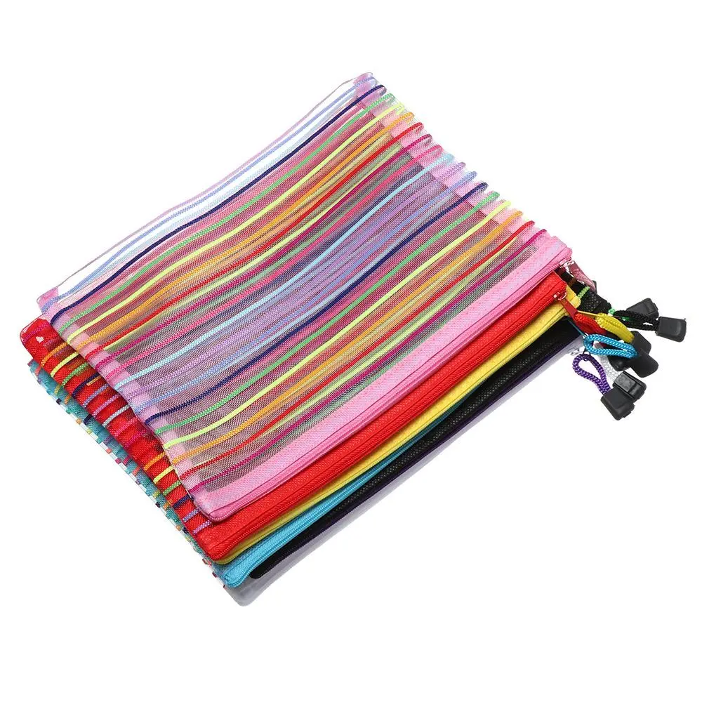 

Простая Радужная цветная Сетчатая Сумка для документов, 1 шт., разноцветная женская сумка, нейлоновая сумка, женская сумка-карандаш, офисные ...