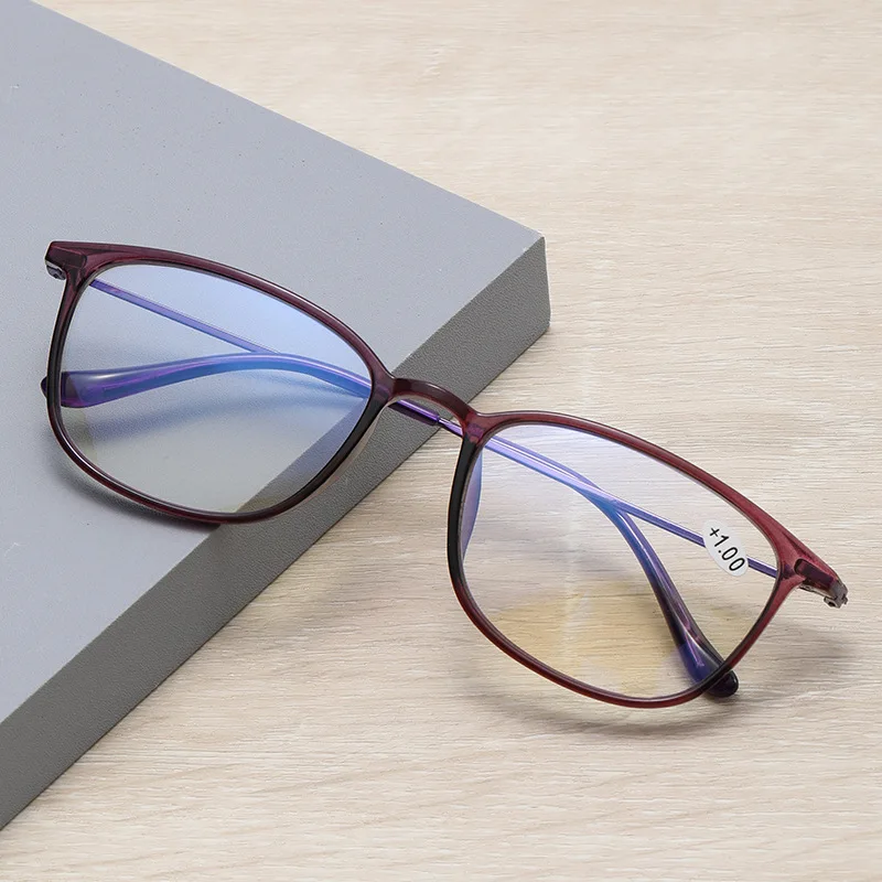 Модные женские очки для чтения с защитой от синего спектра красные фиолетовые