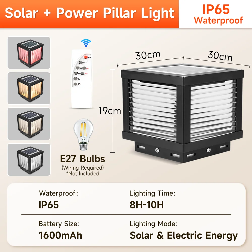 

CANMEIJIA Солнечные светильники на столбе теплый/белый/нейтральный/желтый свет
