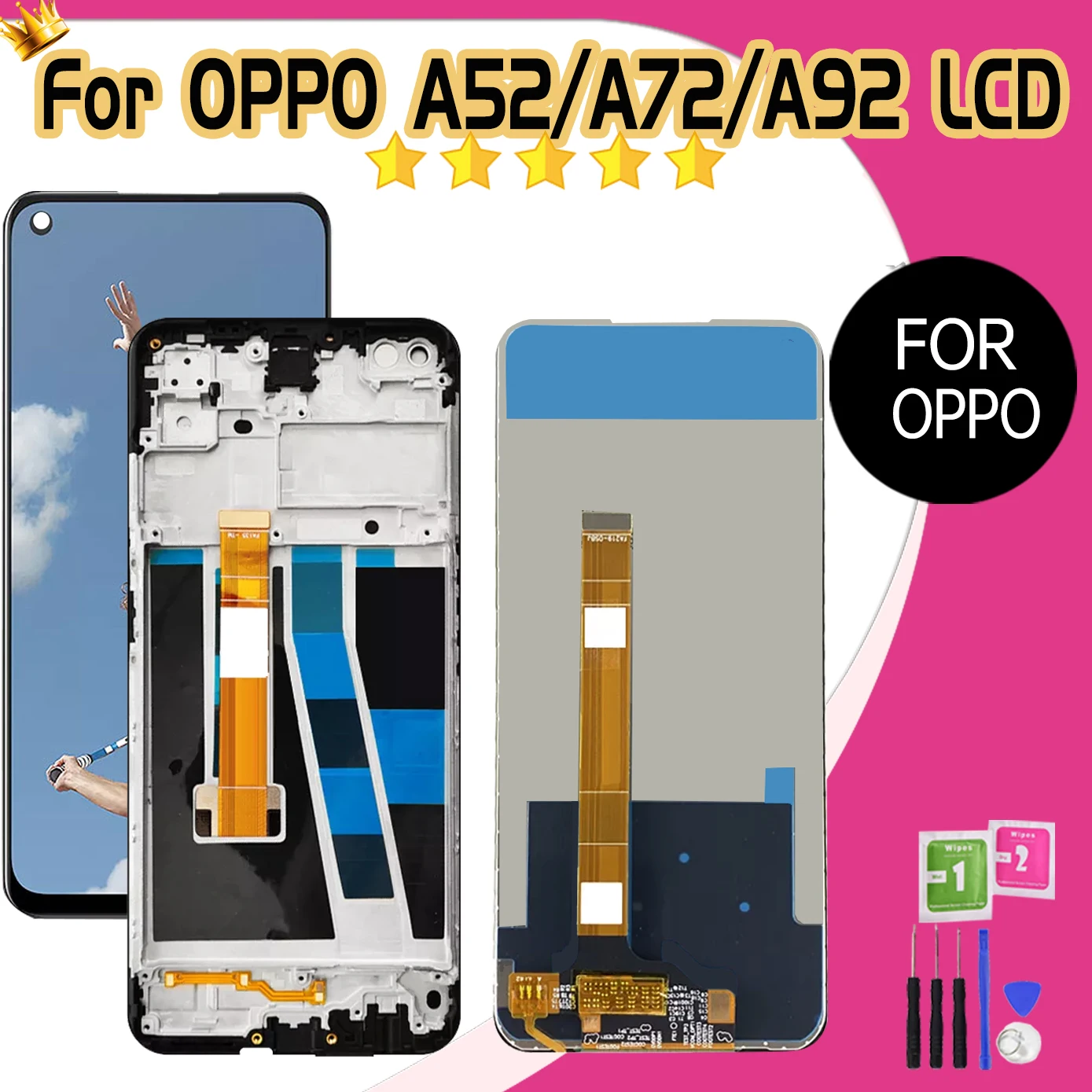 6 5-дюймовый ЖК-дисплей для Oppo A72 A92 A52 CPH2069 CPH2067 сенсорный OPPO замена ЖК-дигитайзера в