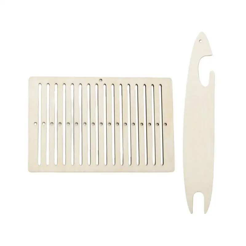 

Weaving Tools Poplar Weaving Kit Wooden Tool Kit Glossy Fewer Burrs Weaving Accessories For Kids Friends Knitting Beginners