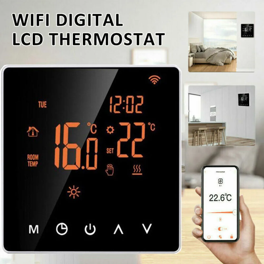 

Умный термостат Tuya с Wi-Fi и сенсорным ЖК-дисплеем, 110-230 В переменного тока