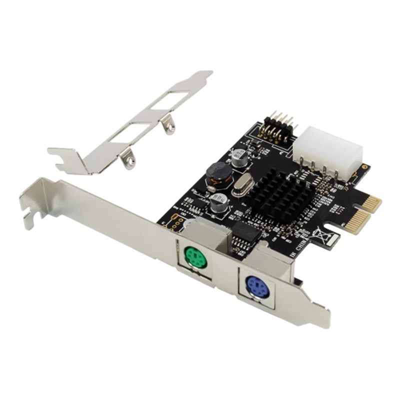 

PCI E Dual Port PS2 Expansion Adapter Card External PS2 Device Expansion Card Driver-Free Plug and Play for PC