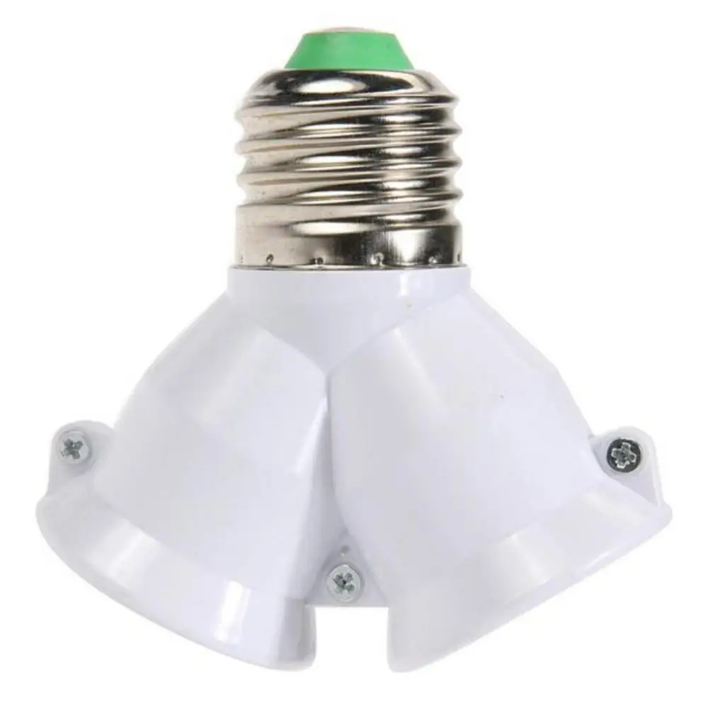 

E27 To 2-E27 Socket Base Extender Splitter Plug LED Base Light Lamp Bulb Holder Copper Contact E27 Adapter Converter