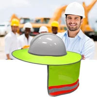 hard hat sun shade hat polyester mesh sun shade protection with safety high visibility reflective stripe