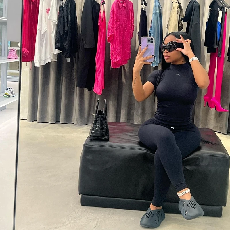 Женский укороченный топ с коротким рукавом и принтом Луны