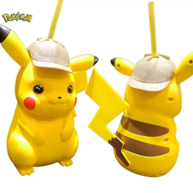 

Popular Movie, Cartoon Creative Cartoon Pokmon Pikachu Pp Material Detective Couple Style Straw, Cup, Good Gift for Friends