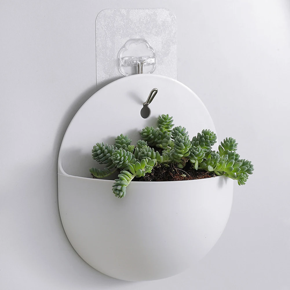 

Nordic Wall-hanging Flowerpot Planters Levitating Plant Vase Home Decoration Wall Storage Organizer With Adhesive Hook White