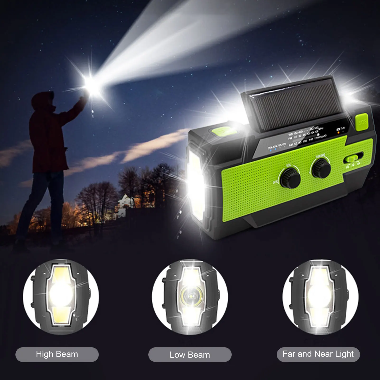 

Emergency Weather Radio Emergency Radio ​Solar Hand Crank Portable Radio with SOS Alarm AM/FM /LED Flashlight for Outdoor usin