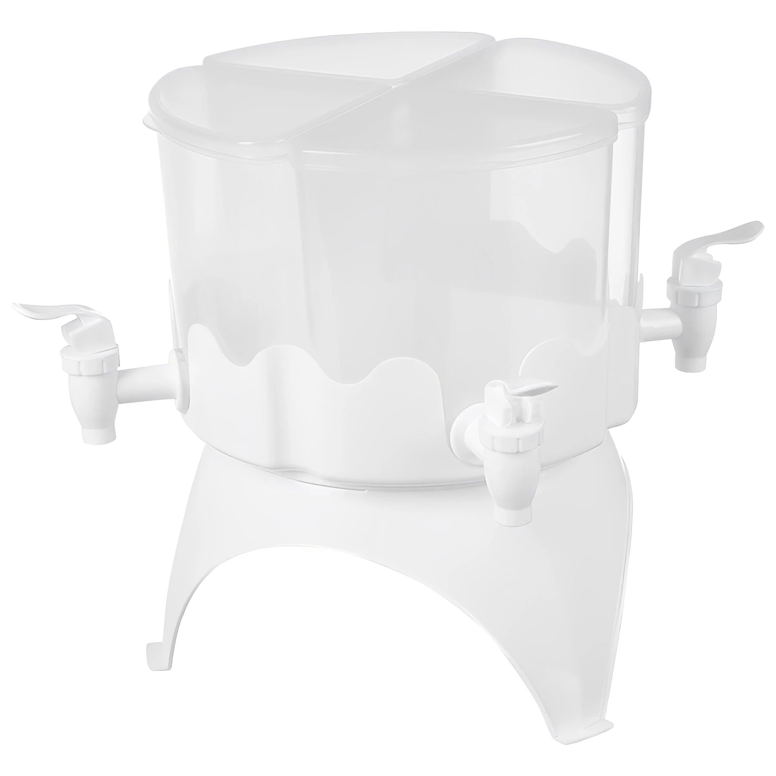 

Drink Dispenser with Spigot and Lid 360° Rotatable Juice Jug Dispenser 4 Compartment Removable Cold Kettle 4L Large Capacity