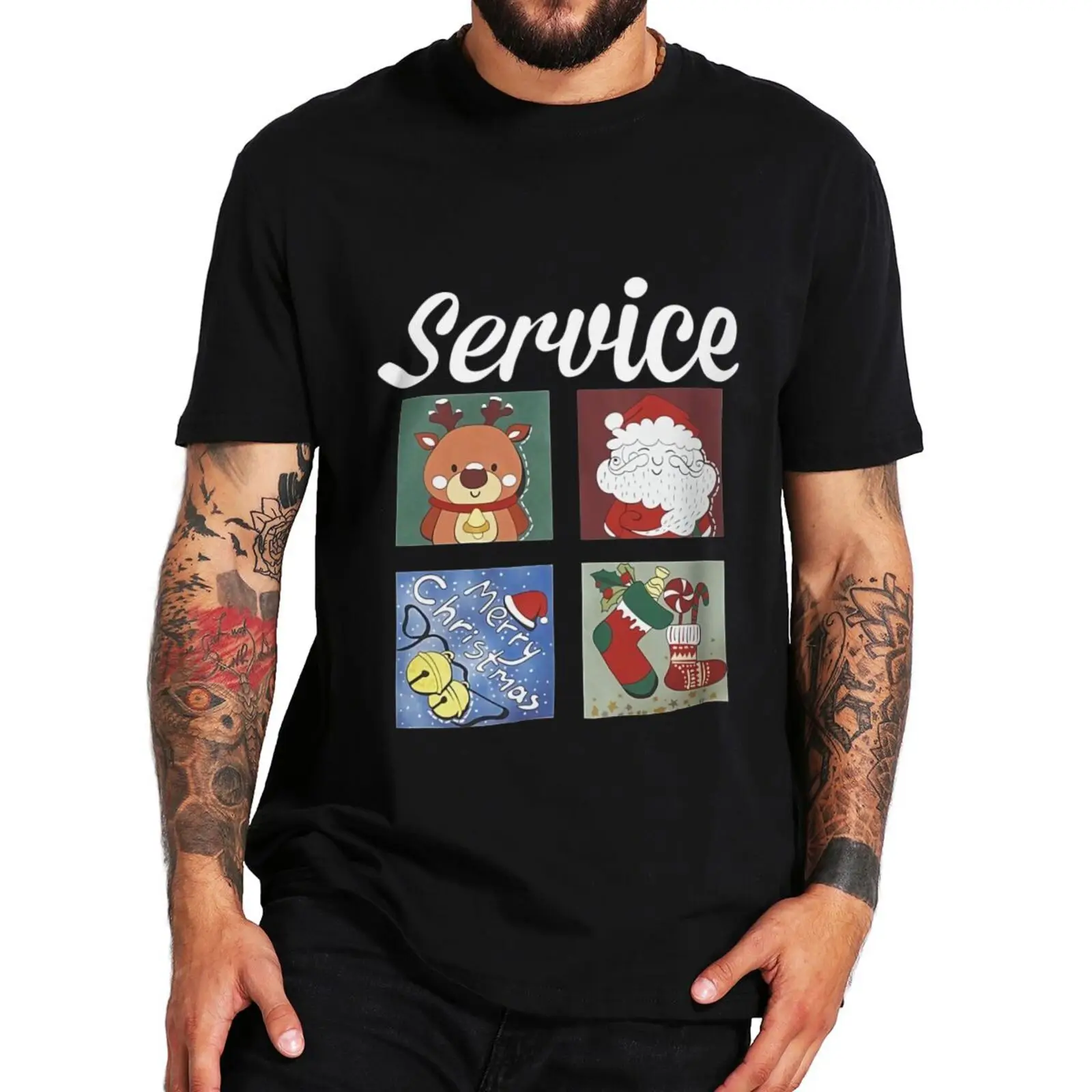 

Футболка с рождественским логотипом, Забавный праздничный креативный дизайн, футболки с принтом, 100% хлопок, повседневные Мягкие футболки с ...