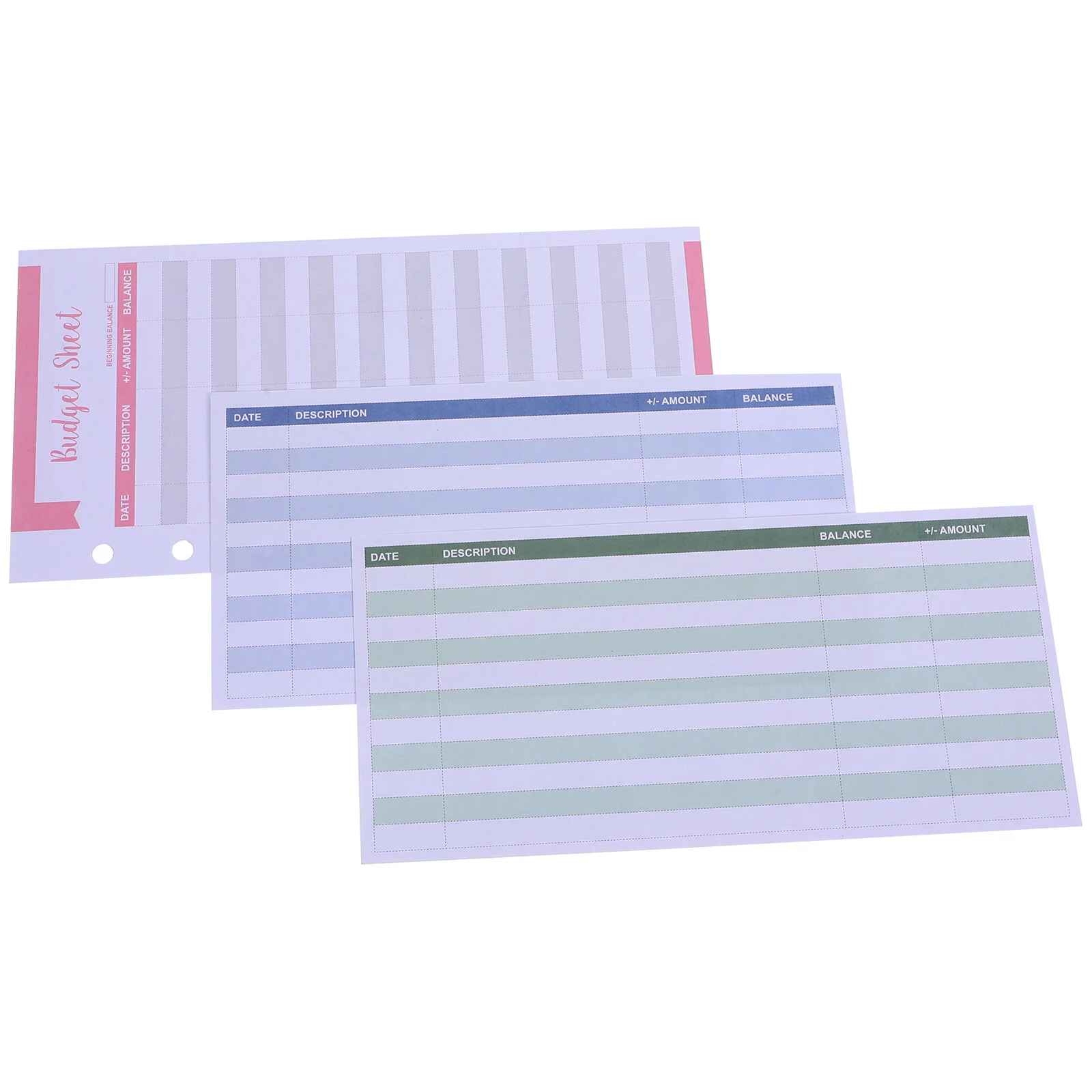 

3 Sets Cash Budget Sheets Bed Recording Cards Binder Convenient Office Supplies Practical