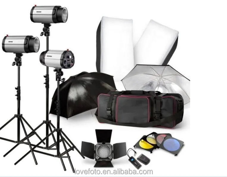 

godox Studio light kit 3X250W Studio Strobe Flash Light with Softbox 160W Kit for Photo Studio Accessories