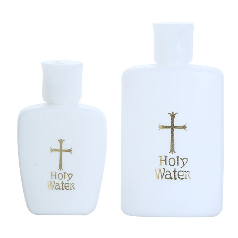 

1PC Catholic Religious Articles Easter Hot Stamped Cross Holy Water Bottle