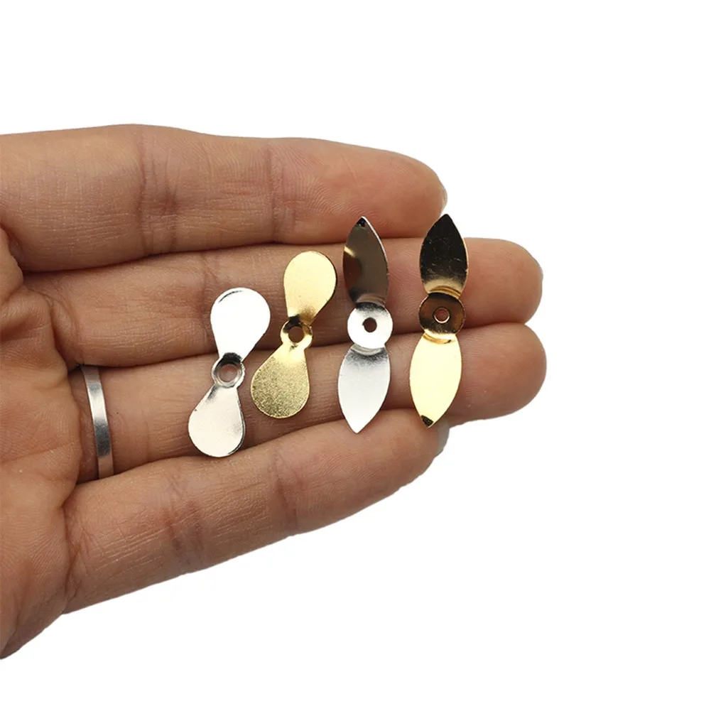 

10Pcs Prop Blades Propeller Style Spinner Blades DIY Topwater Lures Spin Blades Round Willow Leaf Iscas Pesca Swim Jigs Fishing
