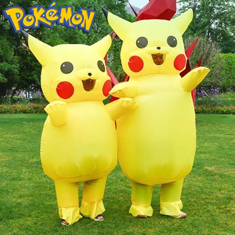 

Cute Pokemon Pikachu Inflatable Clothes Doll Props Costume Children Halloween Adult Children Performance Clothe Funny Props