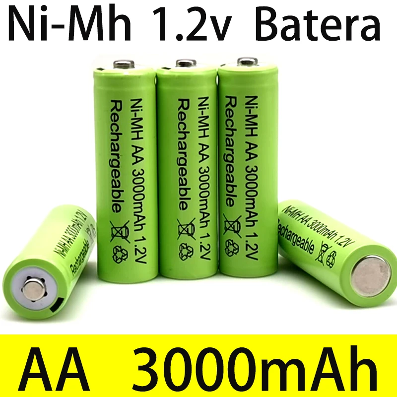

AA Lote 1,2V 3000 MAh NI MH Aa Pre-cargado Bateras Recargables NI-MH Recargable AA Batera Para Juguetes Micrfono De La Cmara