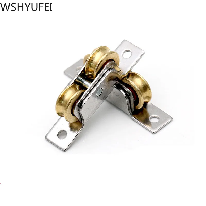 

1PCS stainless steel Sliding Door Roller Cabinet Copper Caster Wheel Pulley For Wardrobe Window Furniture Hardware ccessories