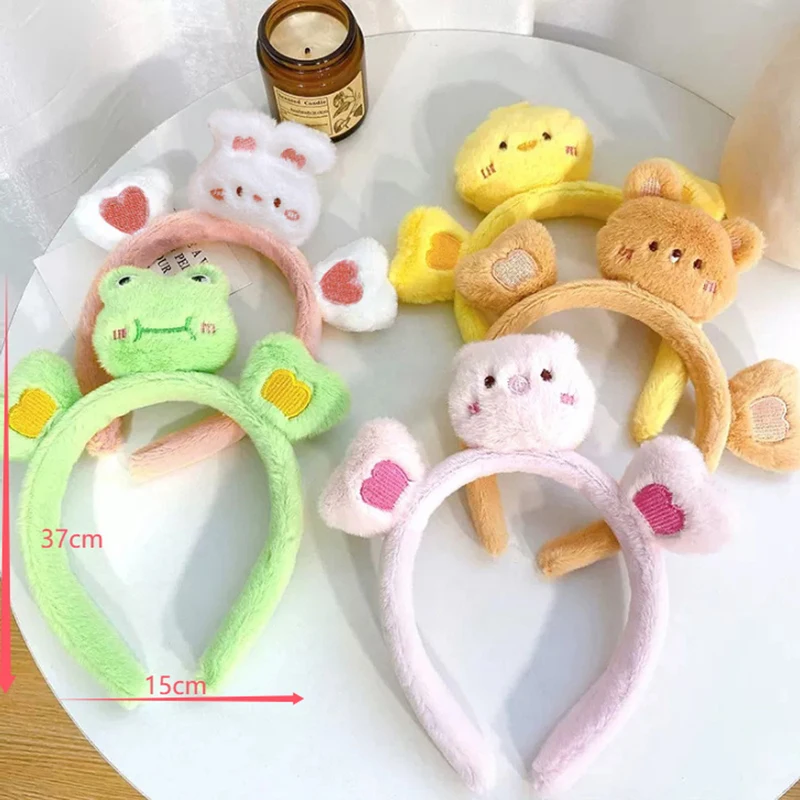 Новые корейские повязки на голову из кораллового флиса с милыми кроликами для