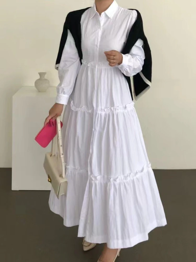 

Женское однобортное платье-рубашка, длинное платье-рубашка с лацканами и съедобным грибом, уличная одежда, Новинка лета 2023