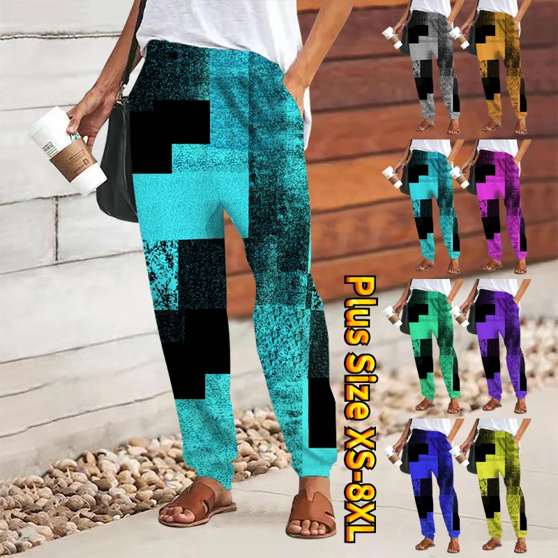 

Women's Mid Waist Fashion Casual Sporty Chinos Slacks Sports Pants Weekend Print Full Length Breathable Trousers 8XL Loose Fit
