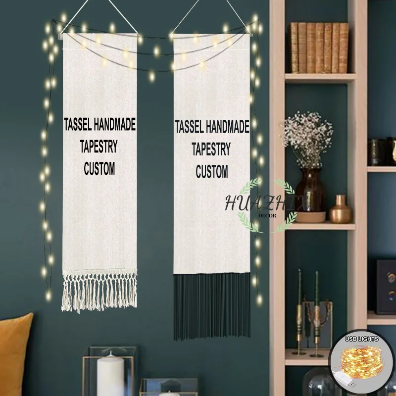

Custom Design Tassel Handmade Art Tapestry DIY with Your Photo Picture Aesthetic Room Decor Kawaii Home Decoration Wall Tapestry