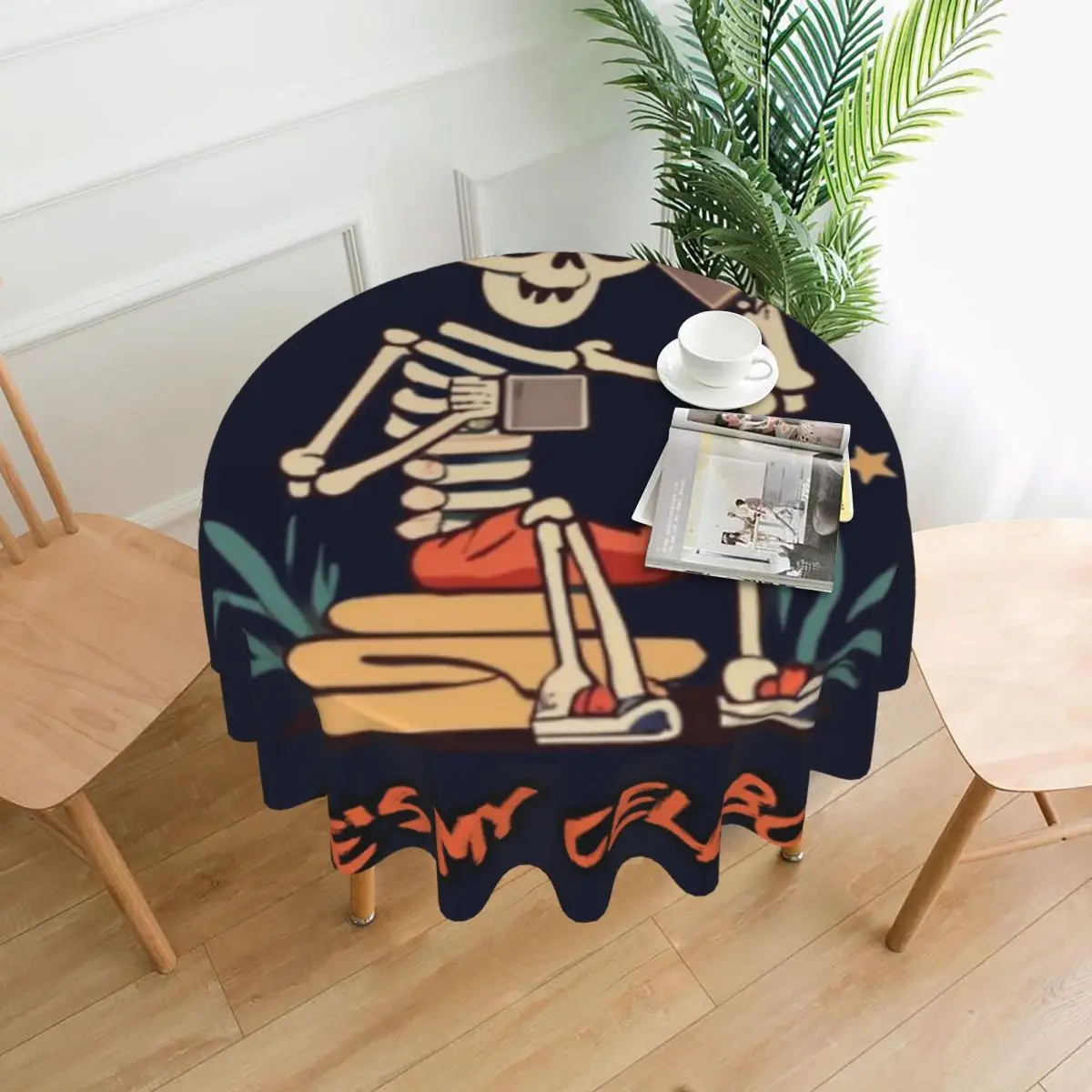 

Скатерть с забавным скелетом, 60 дюймов, 152 см