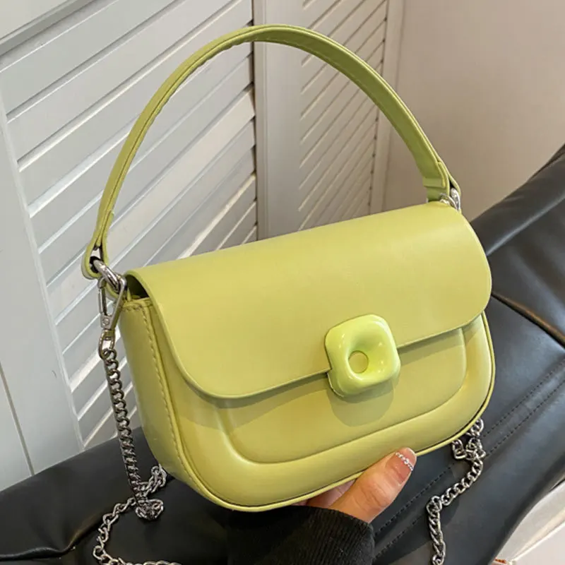 

New Small Chain PU Leather Crossbody Bags for Women 2023 Simple Totes Shoulder Bag Lady Luxury Brand Designer Handbags and Purse