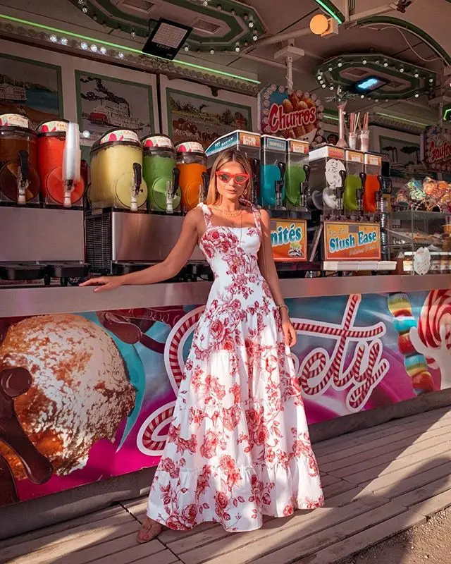 

Bohemian Floral Print Sexy Long Dress Women Casual Backless Clothing Robe Femme Elegant Beach Spaghetti Strap Clothes