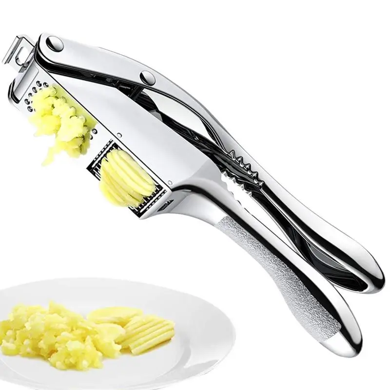 

Пресс для чеснока 2 в 1, Соковыжималка из нержавеющей стали для чеснока, эргономичный пресс для измельчения чеснока, имбиря