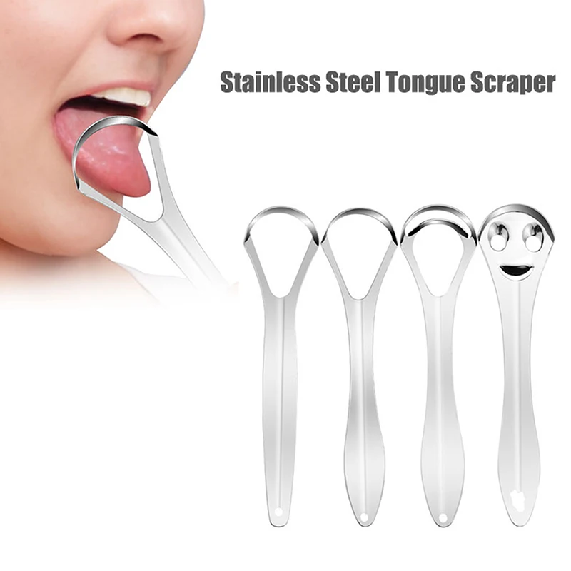 

1Pcs Portable Single/Double Layer Tongue Scraper Reusable Stainless Steel Oral Mouth Brush Tongue Scraper Fresh Breath Maker