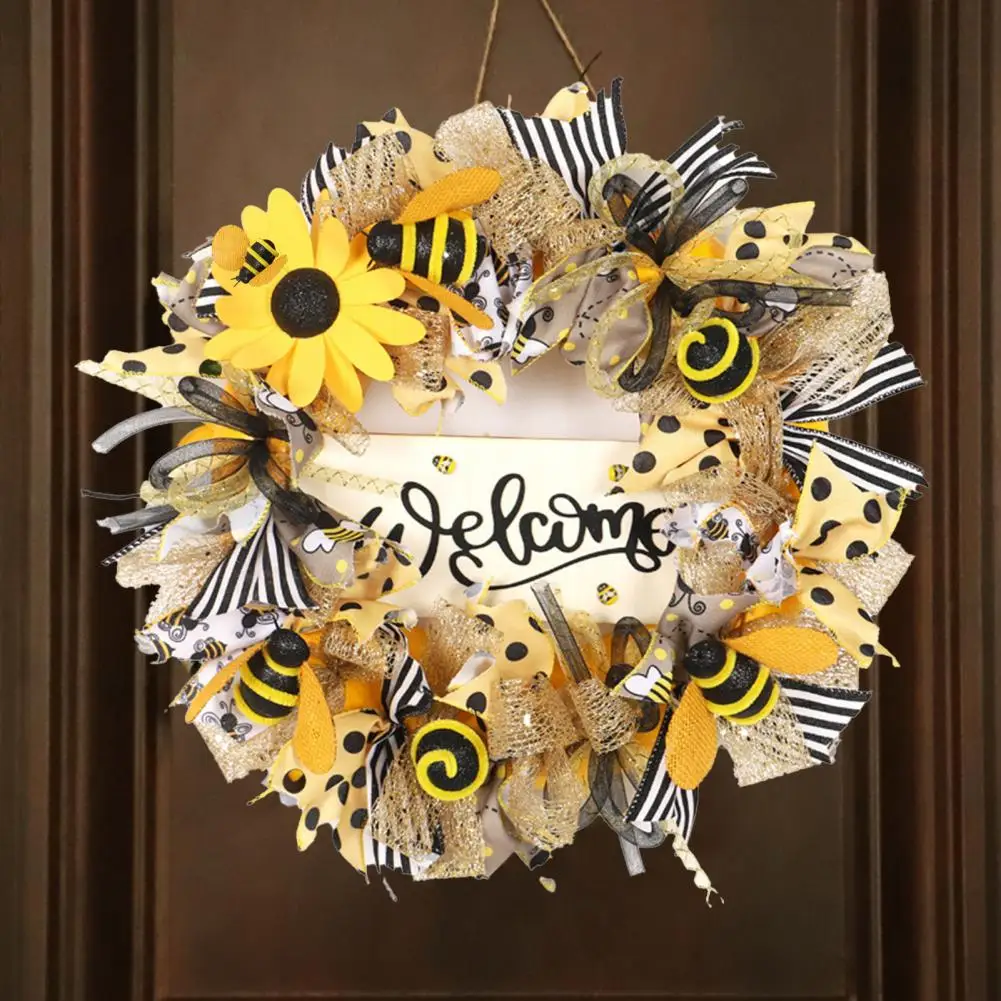 

Add Vitality Bright Color Bee Day Sunflower Wreath Decor Home Supplies