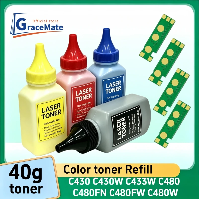 Фото Тонер-порошок CLT-K404S CLT-C404S CLT-M404S для лазерных принтеров Samsung Xpress SL-C430C430W C480 C480w C480FN C480FW с чипом №1