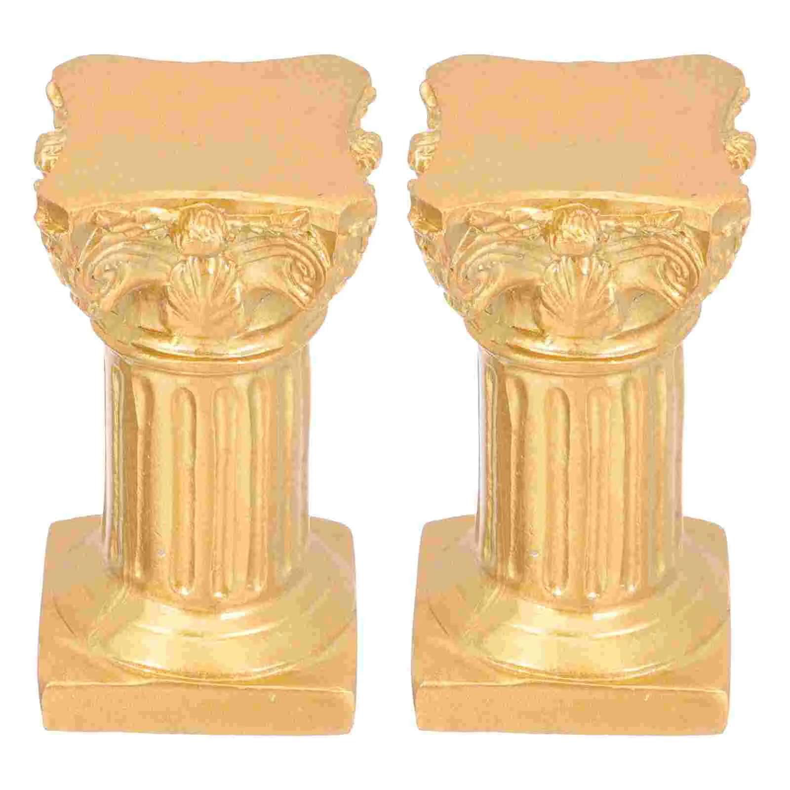 

2 Pcs Sculptures Home Decor Column Stand Wedding Roman Figurines Statue Toy Decoration