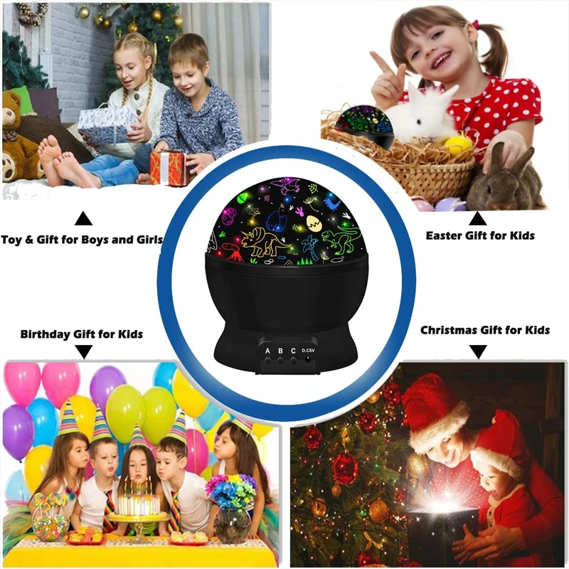 Динозавр галактика Звезда проектор ночной свет USB Зарядка светодиодная лампа для