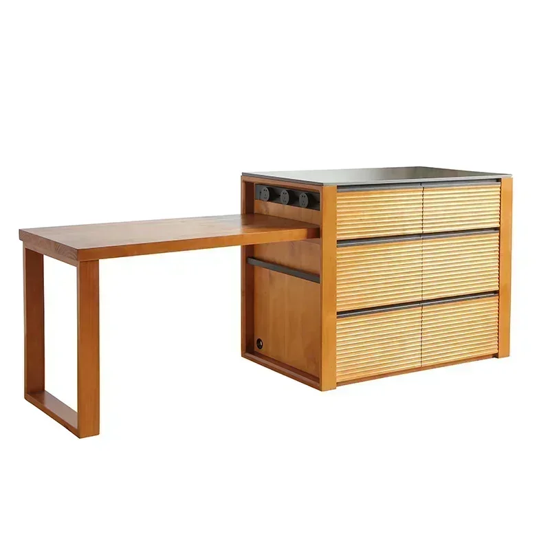 Кухонный кухонный остров из массива дерева каменная плита барный шкаф средний