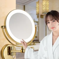 Folding Magnifying Bathroom Mirror Vanity Elegant Wall Hanging Gold Led Mirror Smart Modern Nordic Espelhos Smart Bathroom