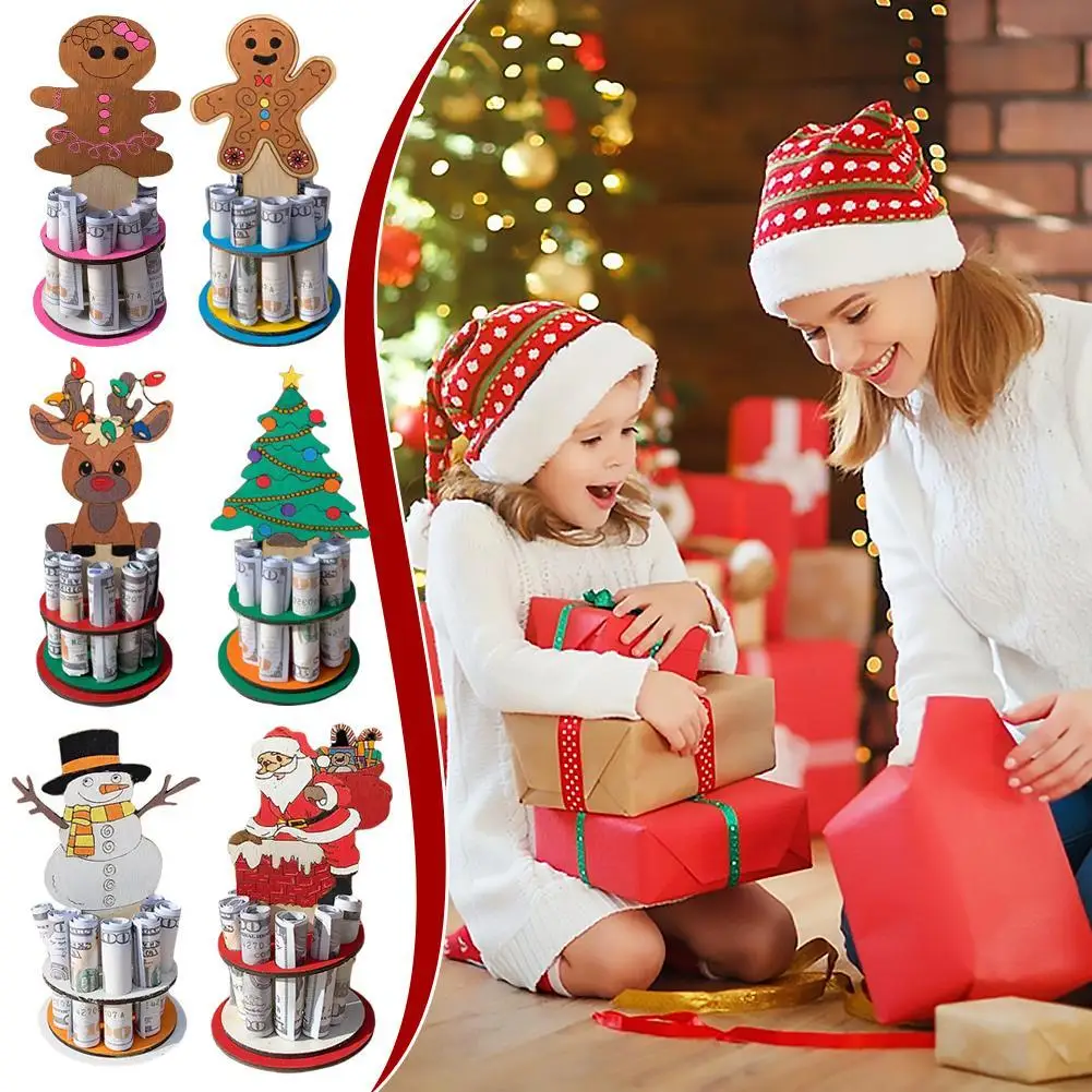 Рождественский бумажник с имбирным человеком уникальный держатель для денег