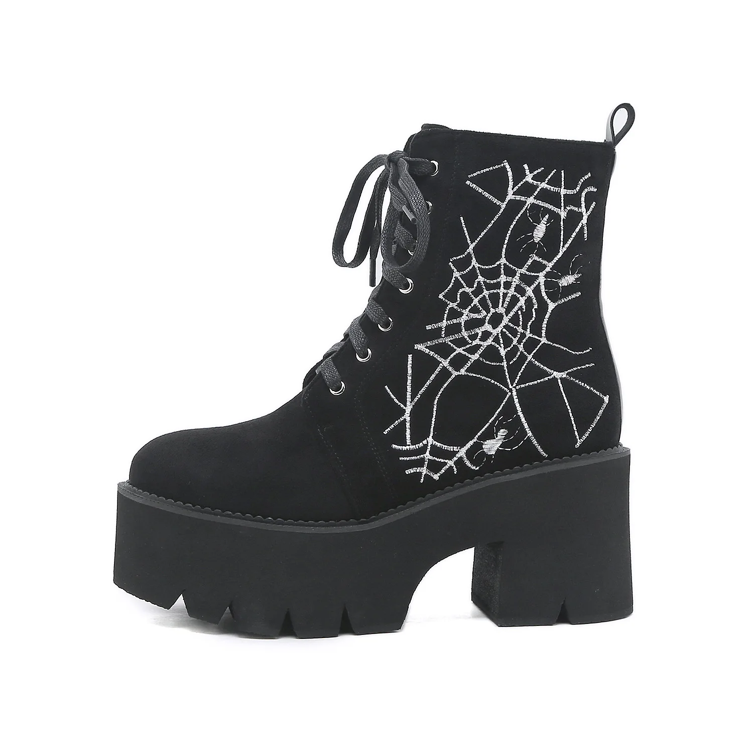 

Ladies Boots New Arrival 2023 Party Ankle Big Size 43 Platform Thick Bottom Spider Goth Punk Martens Booties Solid Botas Mujer