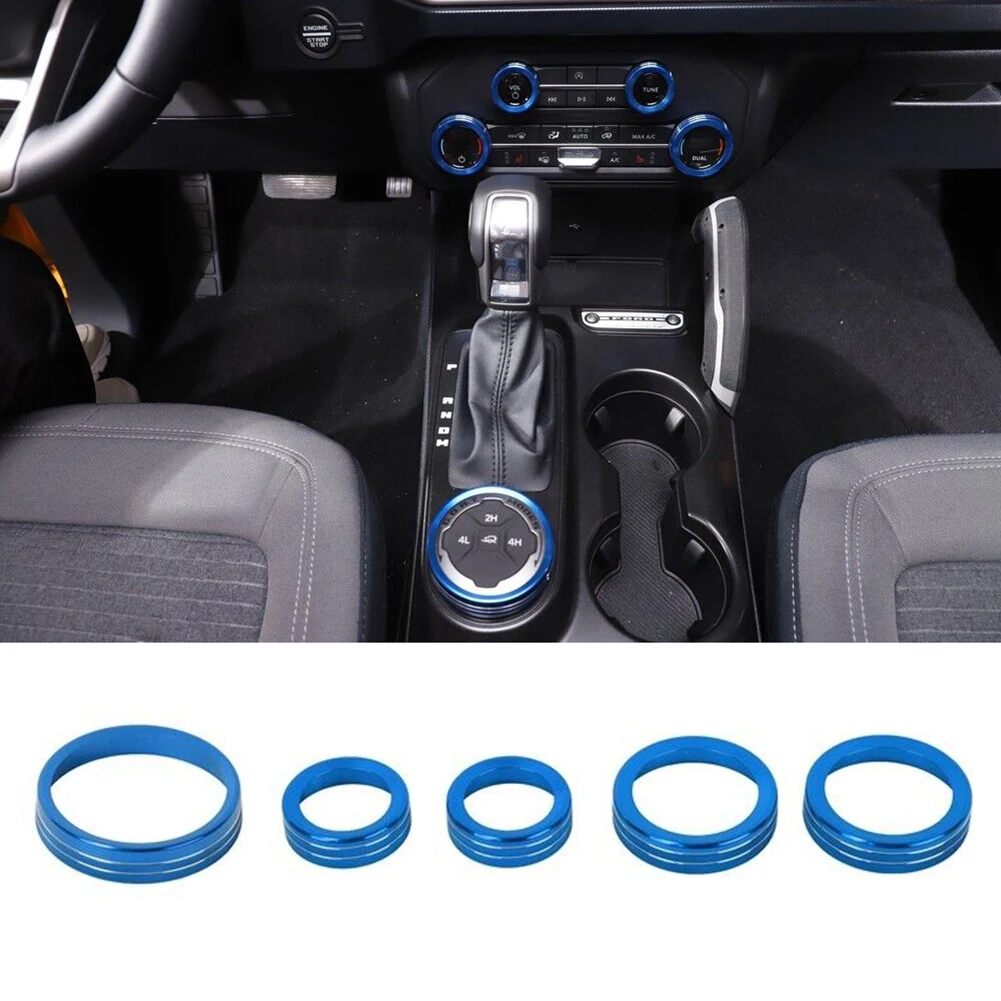 

Ручка аудио переключателя для Ford Bronco 2021 2022 A/C, центральная консоль, отделка синей центральной консоли, прочная Высококачественная отделка