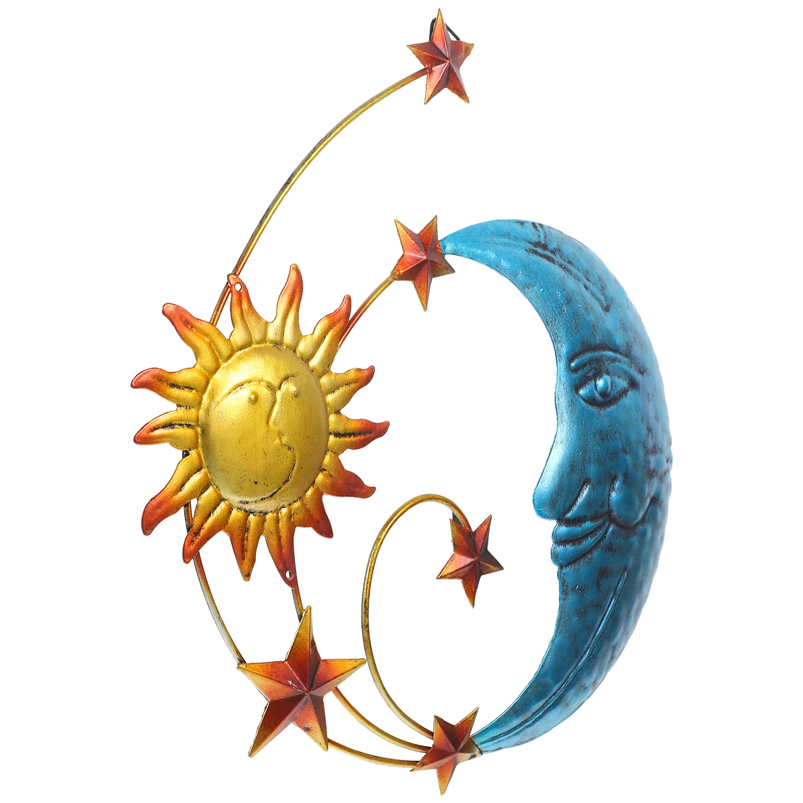 

Wrought Iron Moon Wall Hanging Indoor Pendant Sun Pendants Ornament Decor Crafts Bedroom Yard Outdoor