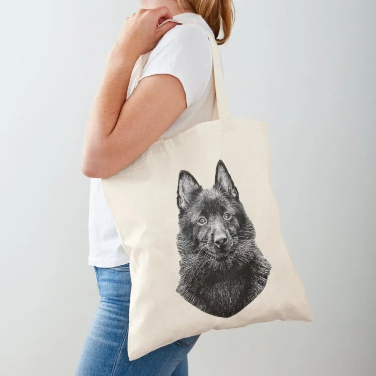 Фото Сумка-шоппер Schipperke Cute Black Dog с логотипом, женская сумка для пляжа №1