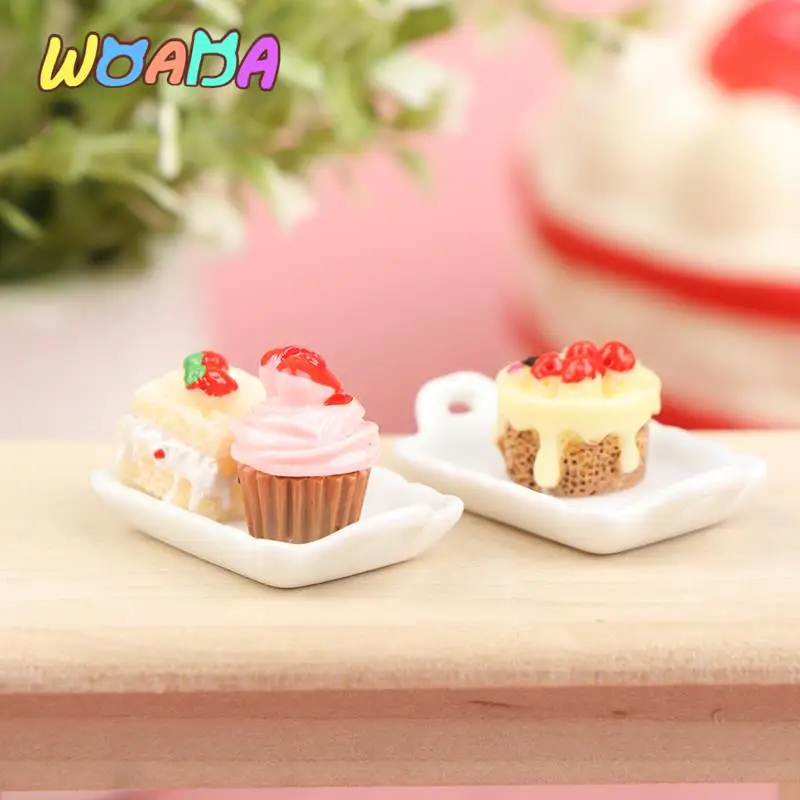 

Миниатюрный Кукольный домик «сделай сам», тарелка для торта, имитация Play, аксессуары для кухни, модель для кукольного домика