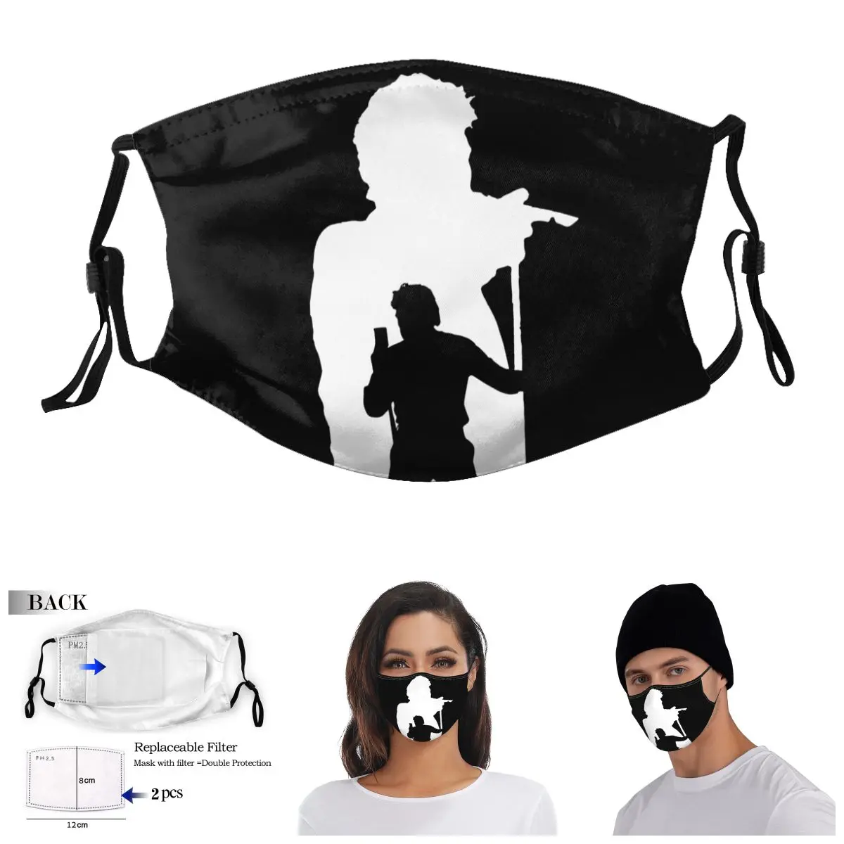 

Johnny And Hallyday Shadow Effects R337 Adult Dust Mask Humor Graphic Wry Face Activated Carbon Filter Mask
