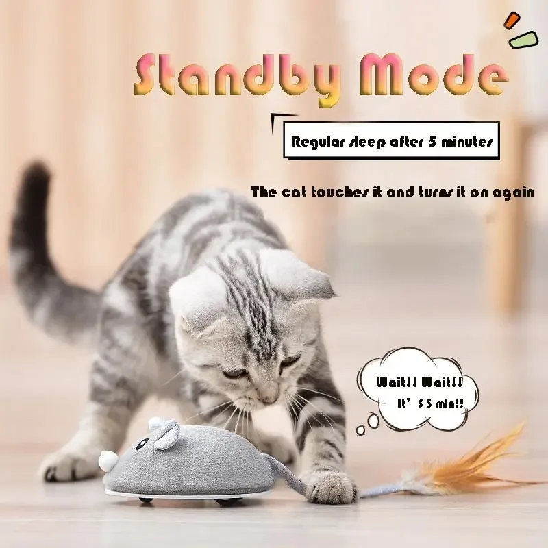 

Interactive Motorised Cat Toy, Electronic Plush Mouse, Hot Selling