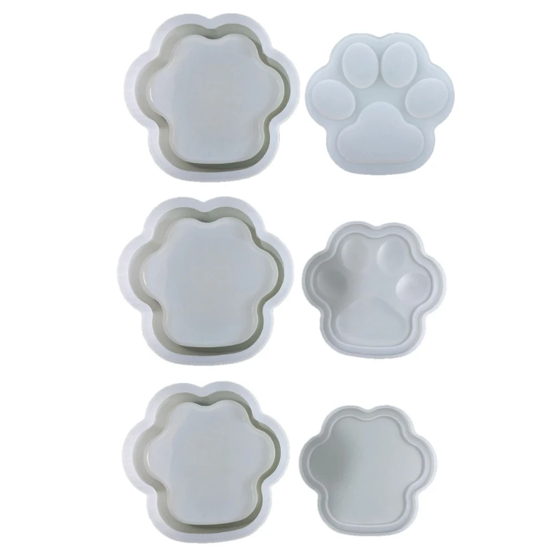 

E0BF Cat Claw Storage Box Silicone Mold Cat Claw Storage Container Resin Mold Jewelry Holder Epoxy Molds DIY Craft