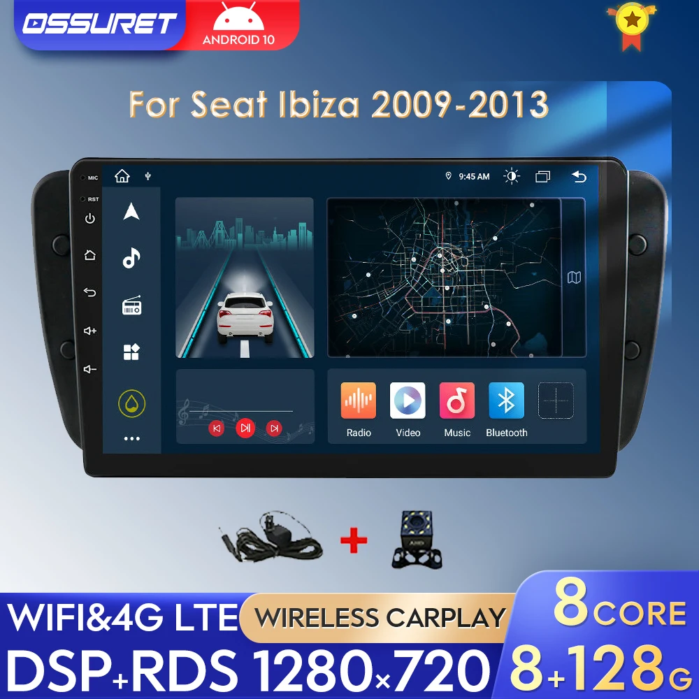 

Android 11 Car Radio For Seat Ibiza 2009-2013 2din Multimedia Video Player 9"Navigation GPS Stereo Autoradio 4G CarPlay 8G+128G
