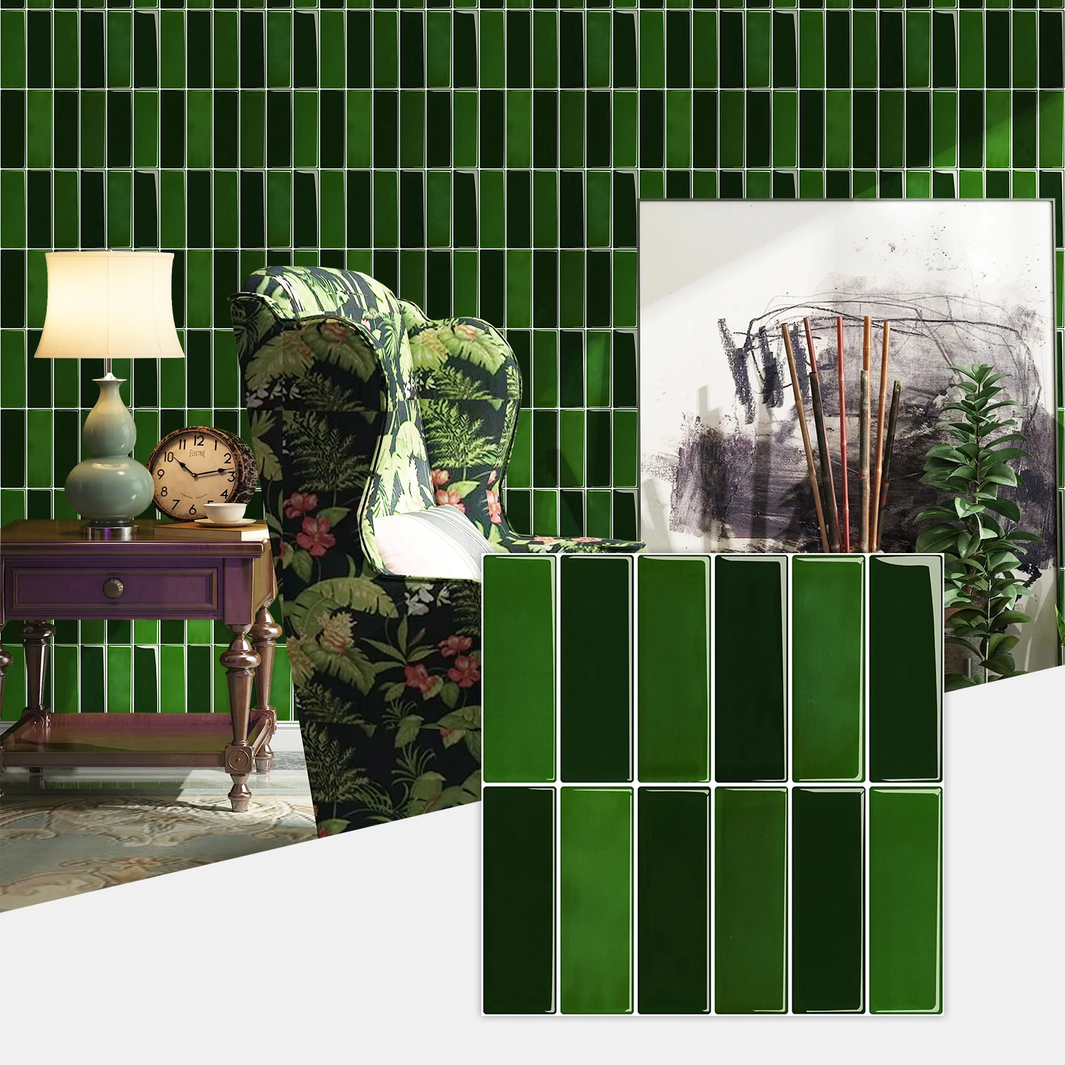 

Наклейки для стен YanTin мраморный узор 12 шт.